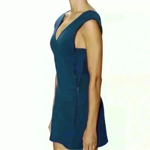 Free People Oslo twilight blue v-neck mini dress size M